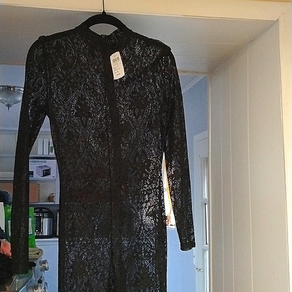 Windsor brand, size small, black lace bodysuit, brand new with tags.